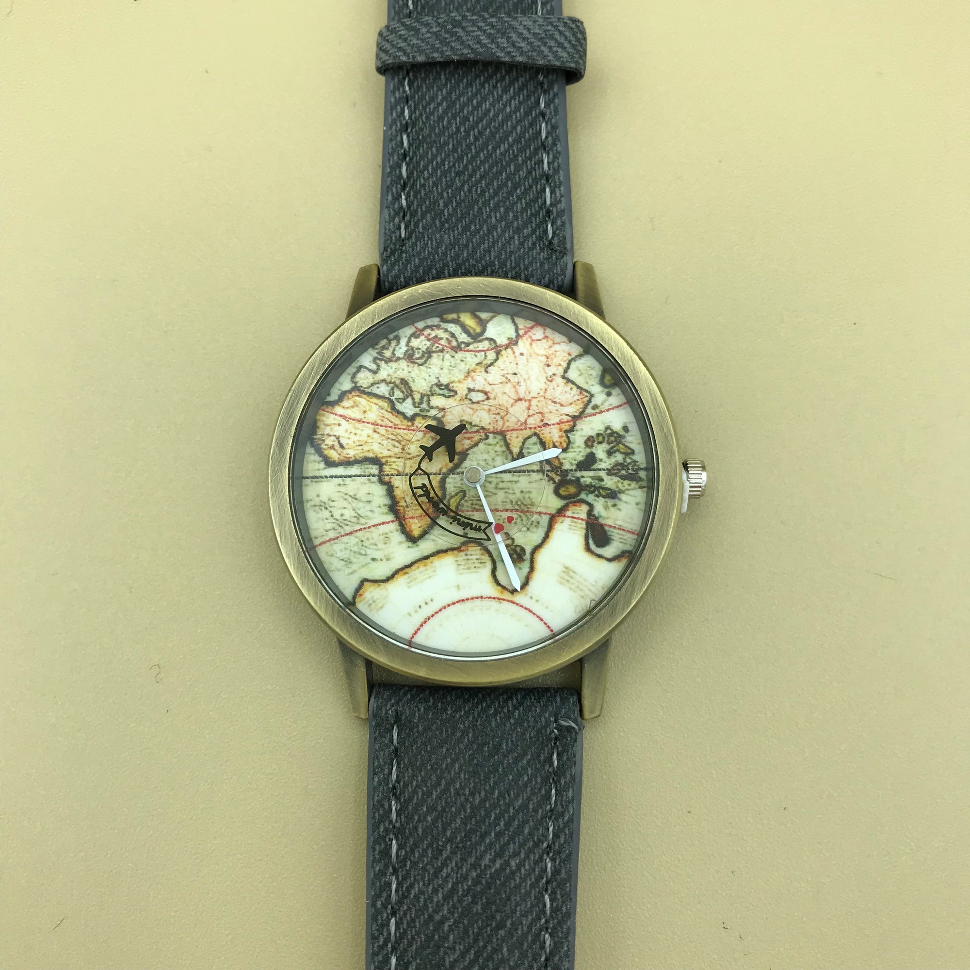 Montre femme carte du monde